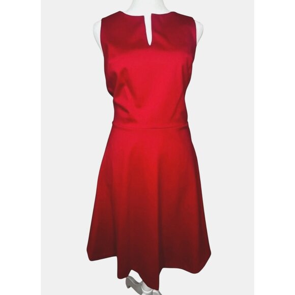Amanda Uprichard Red Shosha Split Neck Ponte Mini Dress Back Zip Closure Medium - Picture 12 of 16